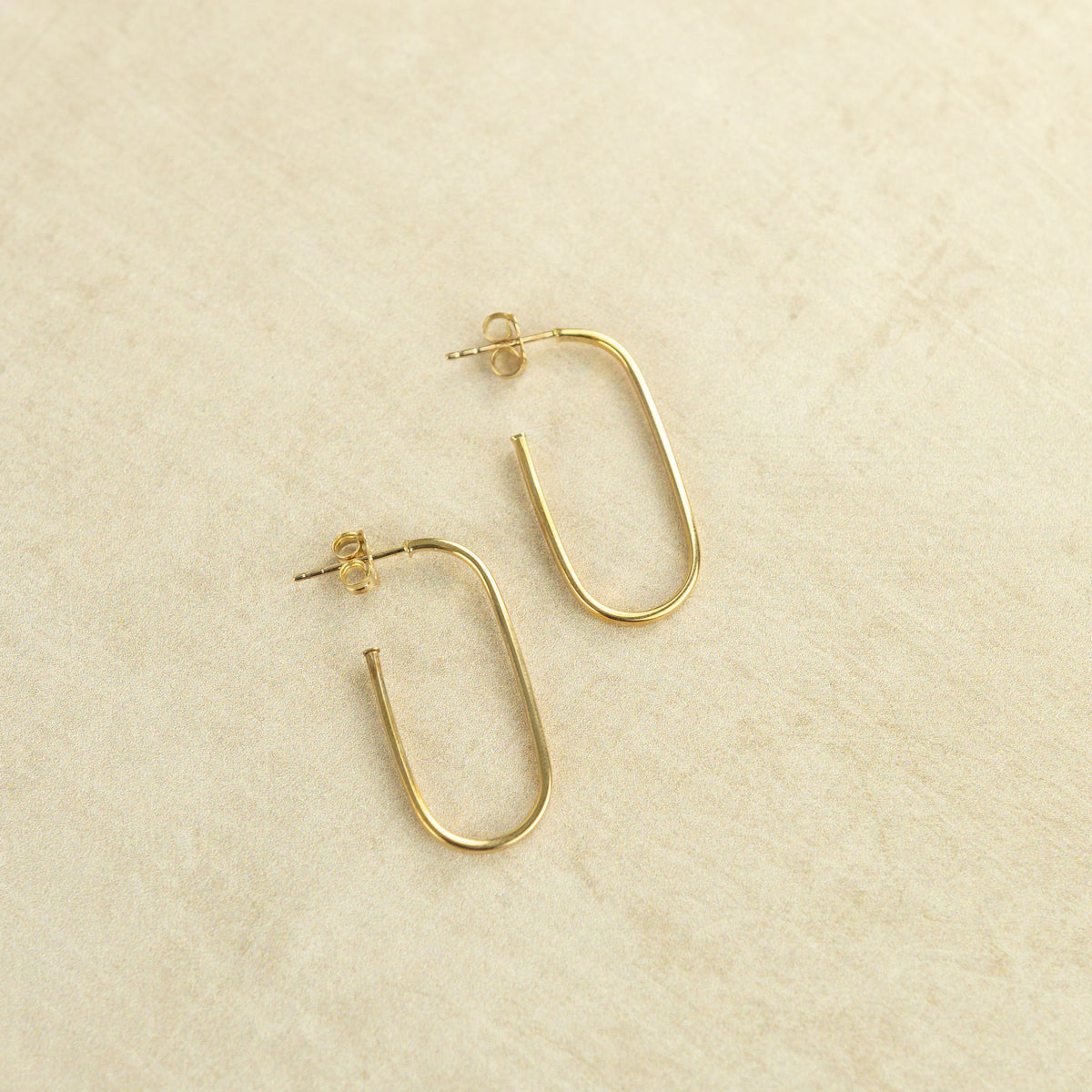 9ct yellow gold oval 3/4 hoop earrings at RR Jewellers Yarm UK