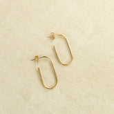 9ct yellow gold oval 3/4 hoop earrings at RR Jewellers Yarm UK