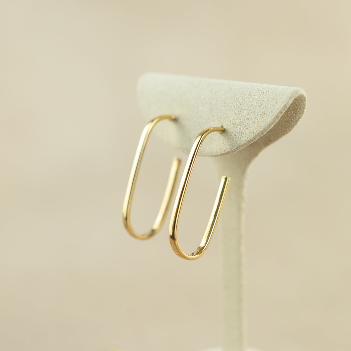 9ct yellow gold oval 3/4 hoop earrings at RR Jewellers Yarm UK