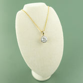 9 Karat Yellow Gold Diamond Halo Pendant with 1.32ct