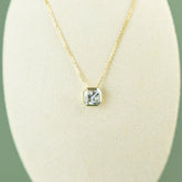 9 Karat Yellow Gold Radiant Cut Necklace with 0.75ct
