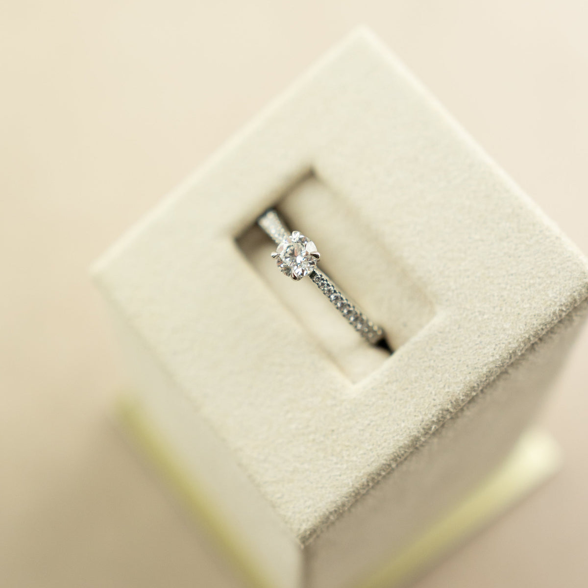 Platinum Natural Diamond Round Cut Ring with Diamond Shoulders 0.68ct