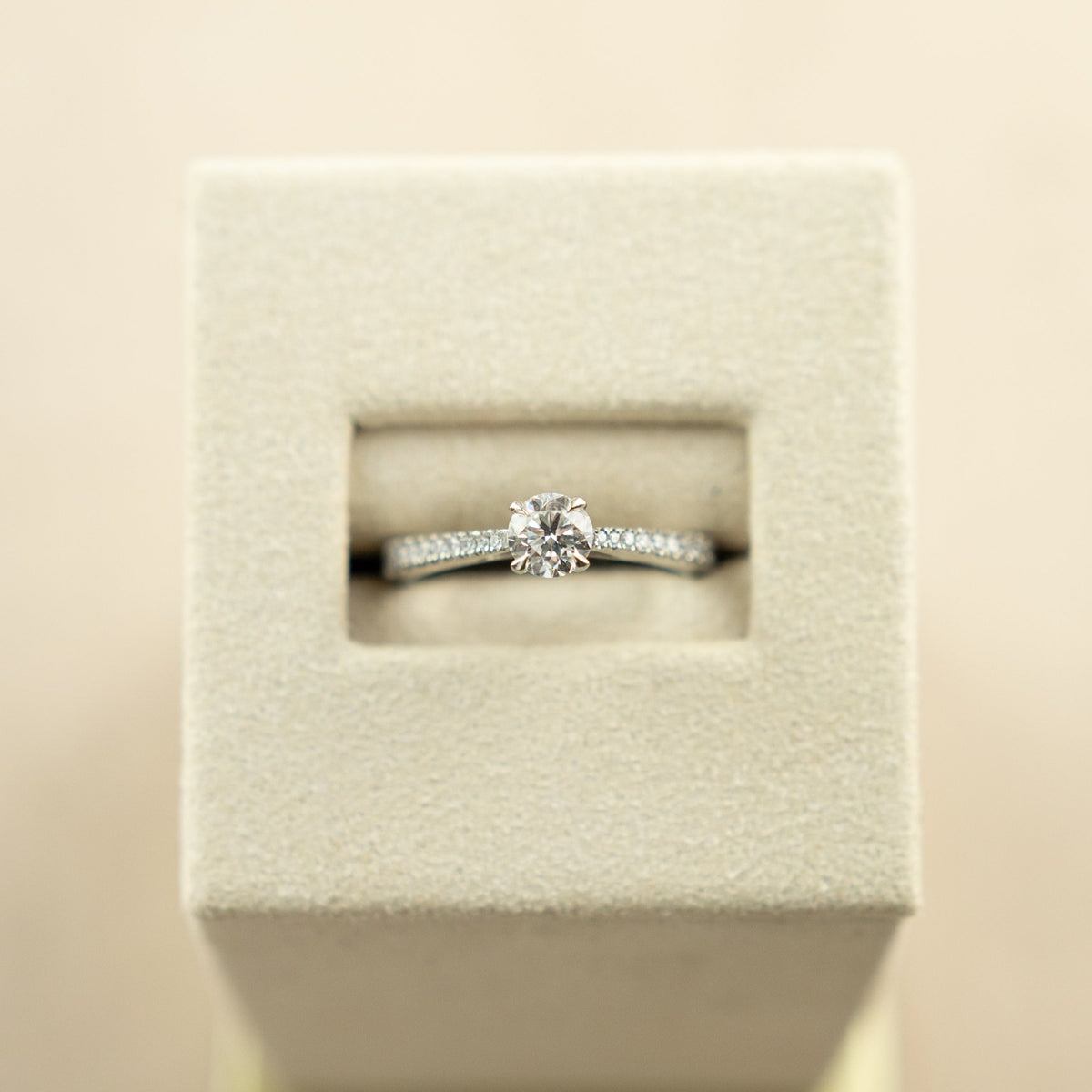 Platinum Natural Diamond Round Cut Ring with Diamond Shoulders 0.68ct at RR Jewellers Yarm
