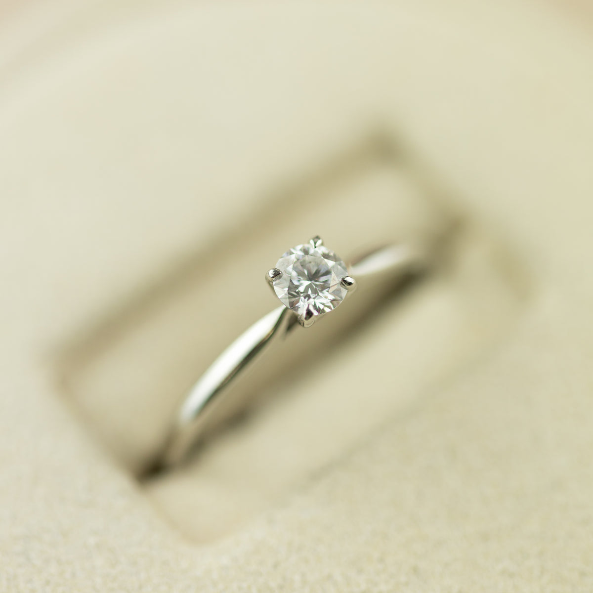 Platinum 4 Claw Brilliant Cut Natural Diamond Solitaire Ring 0.25ct