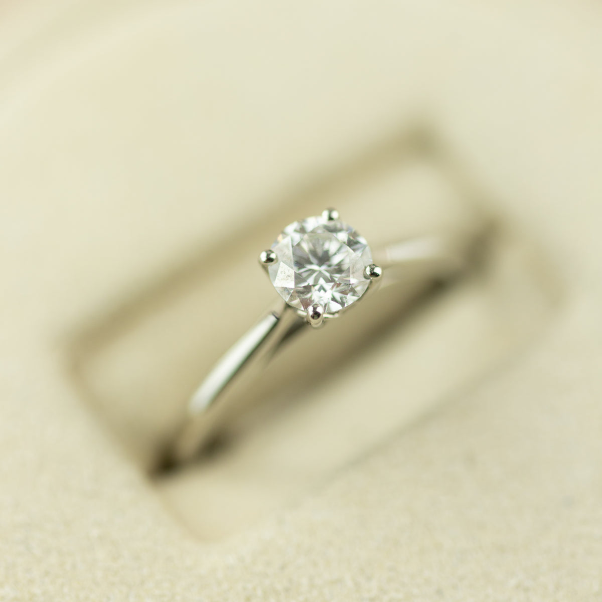 Platinum 4 Claw Brilliant Cut Natural Diamond Solitaire Ring 0.60ct