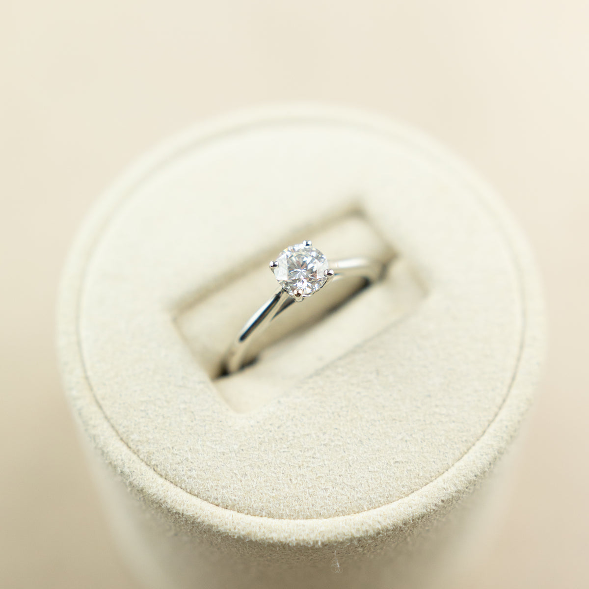 Platinum 4 Claw Brilliant Cut Natural Diamond Solitaire Ring 0.60ct