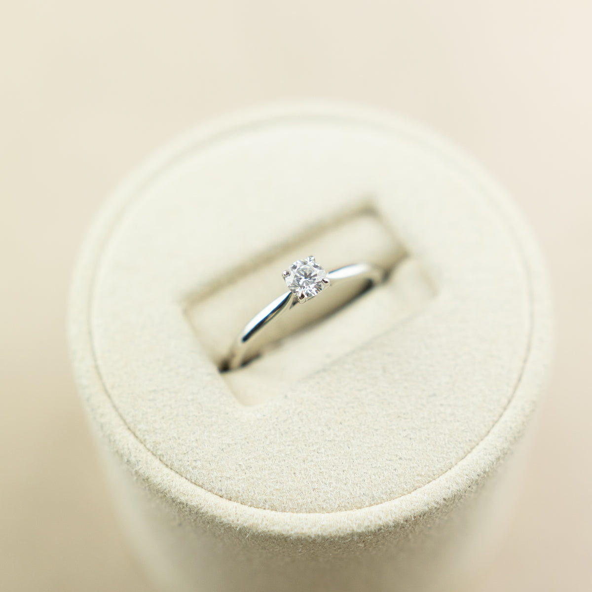 Platinum 4 Claw Brilliant Cut Natural Diamond Solitaire Ring 0.25ct