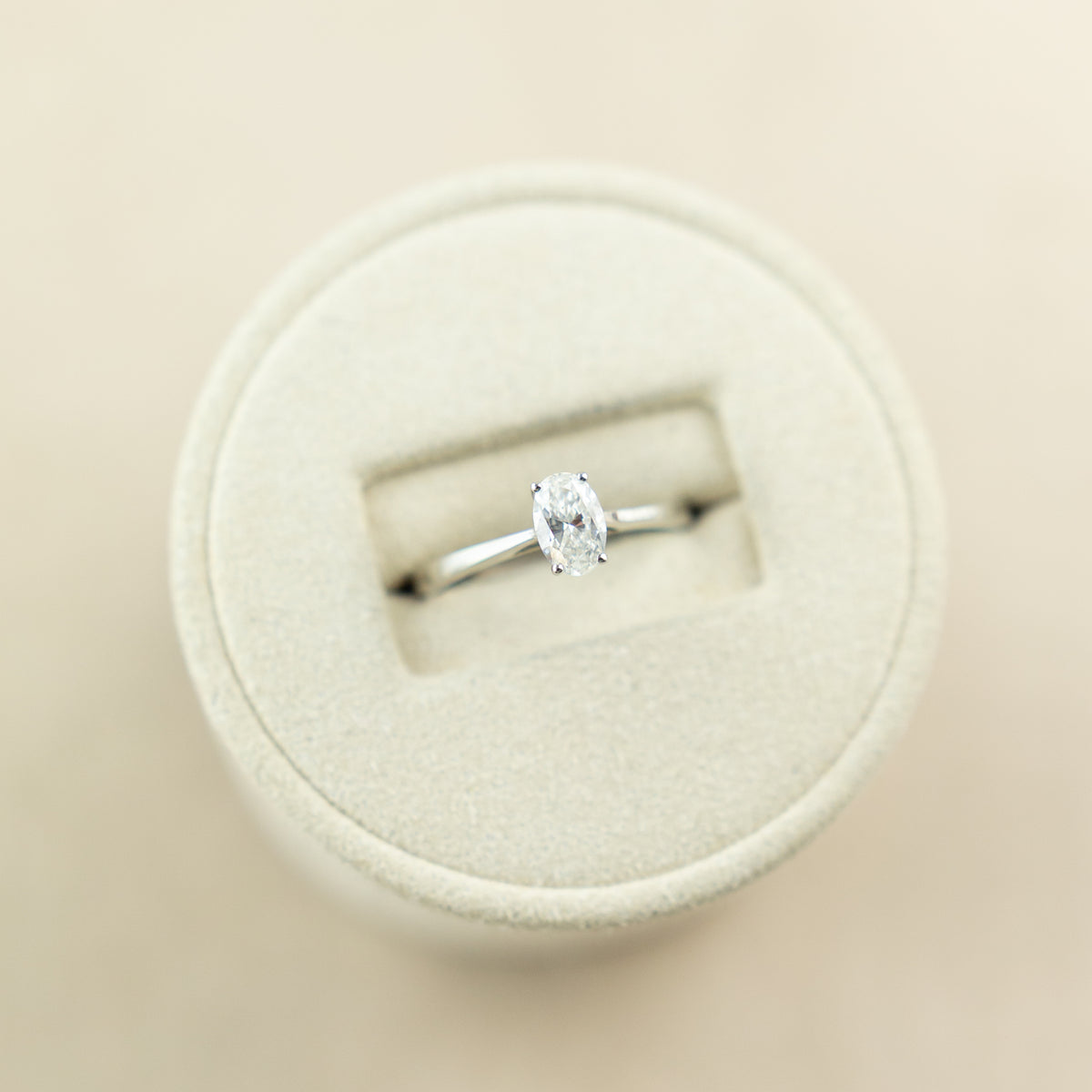 Platinum oval 0.51ct diamond solitaire ring