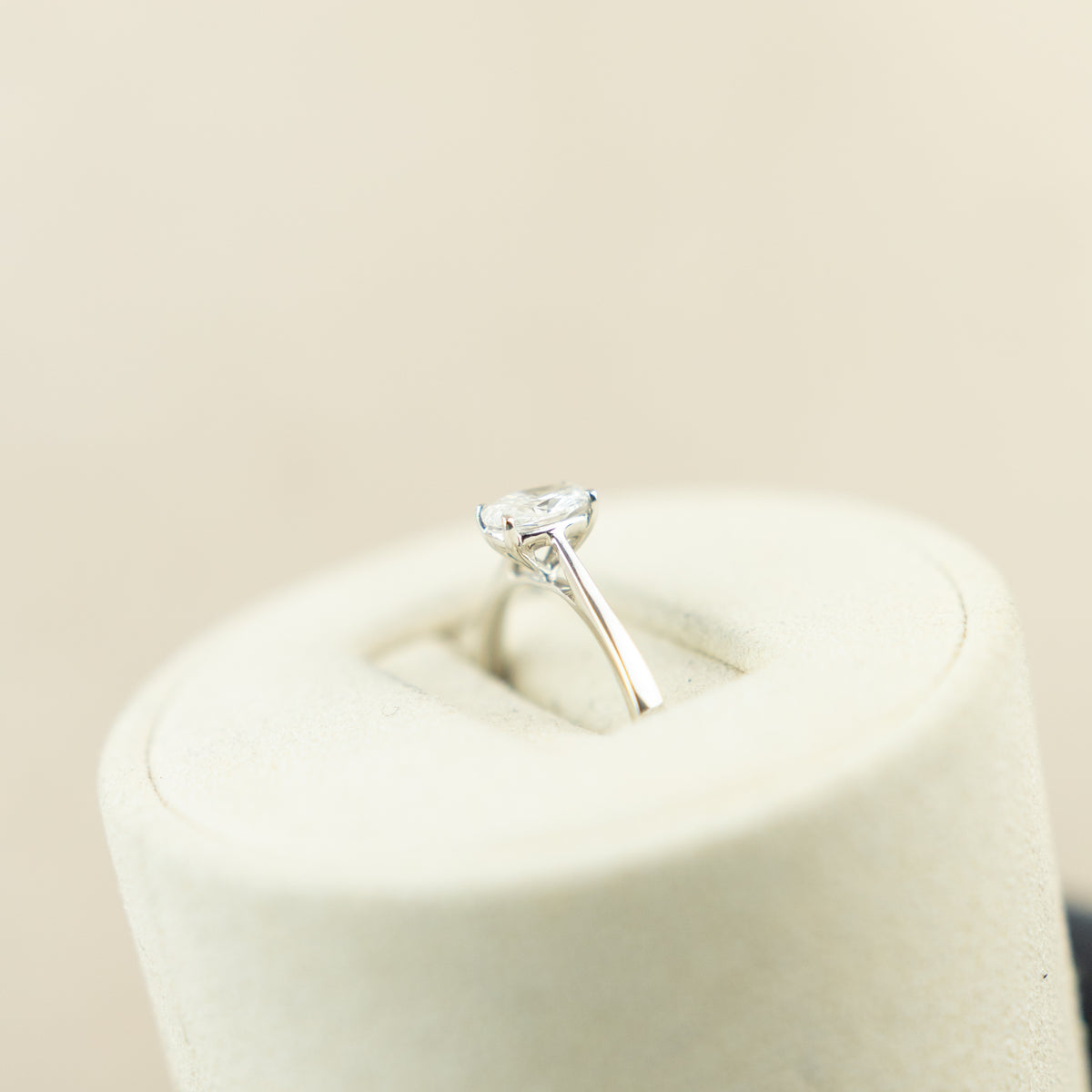 Platinum oval 0.51ct diamond solitaire ring