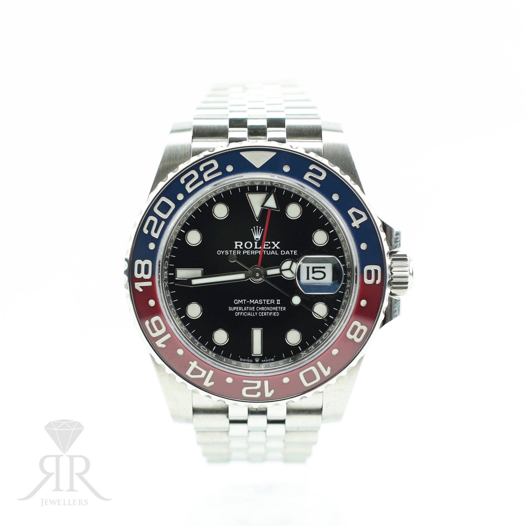Pre - Owned Worn 2023 Rolex GMT-MASTER II 'Pepsi' 126710BLRO Full set with box & papers available at RR JEWELLERS YARM