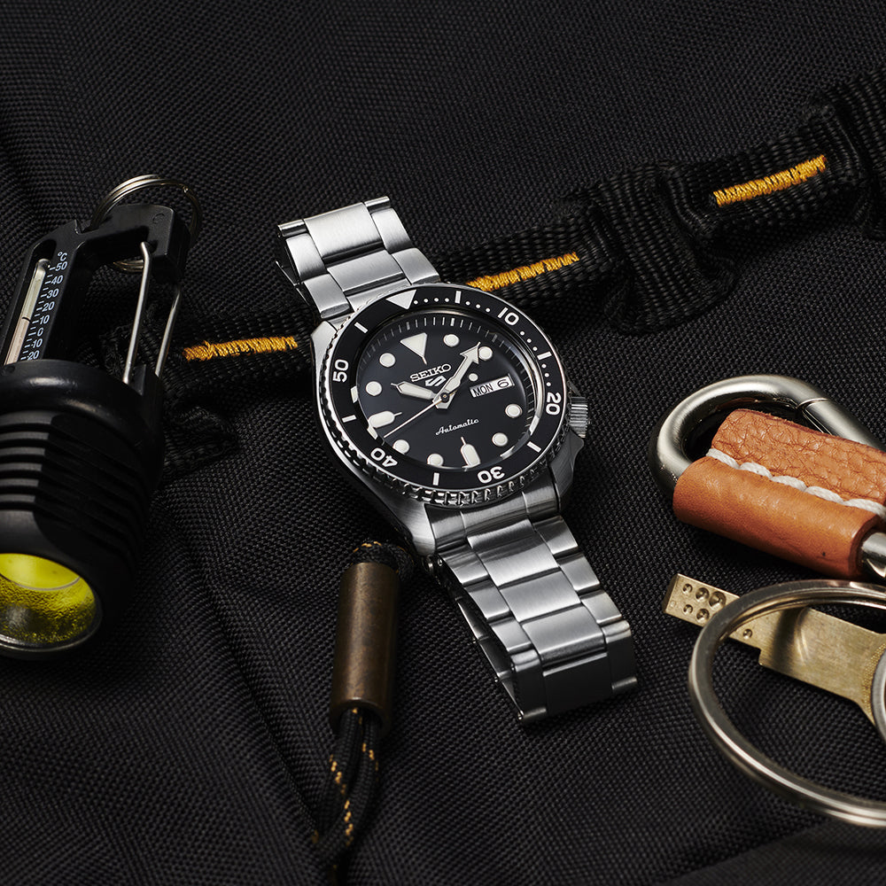 SEIKO 5 SPORTS BLACK DIAL AUTOMATIC MEN'S WATCH SRPD55K1 | RR Jewe