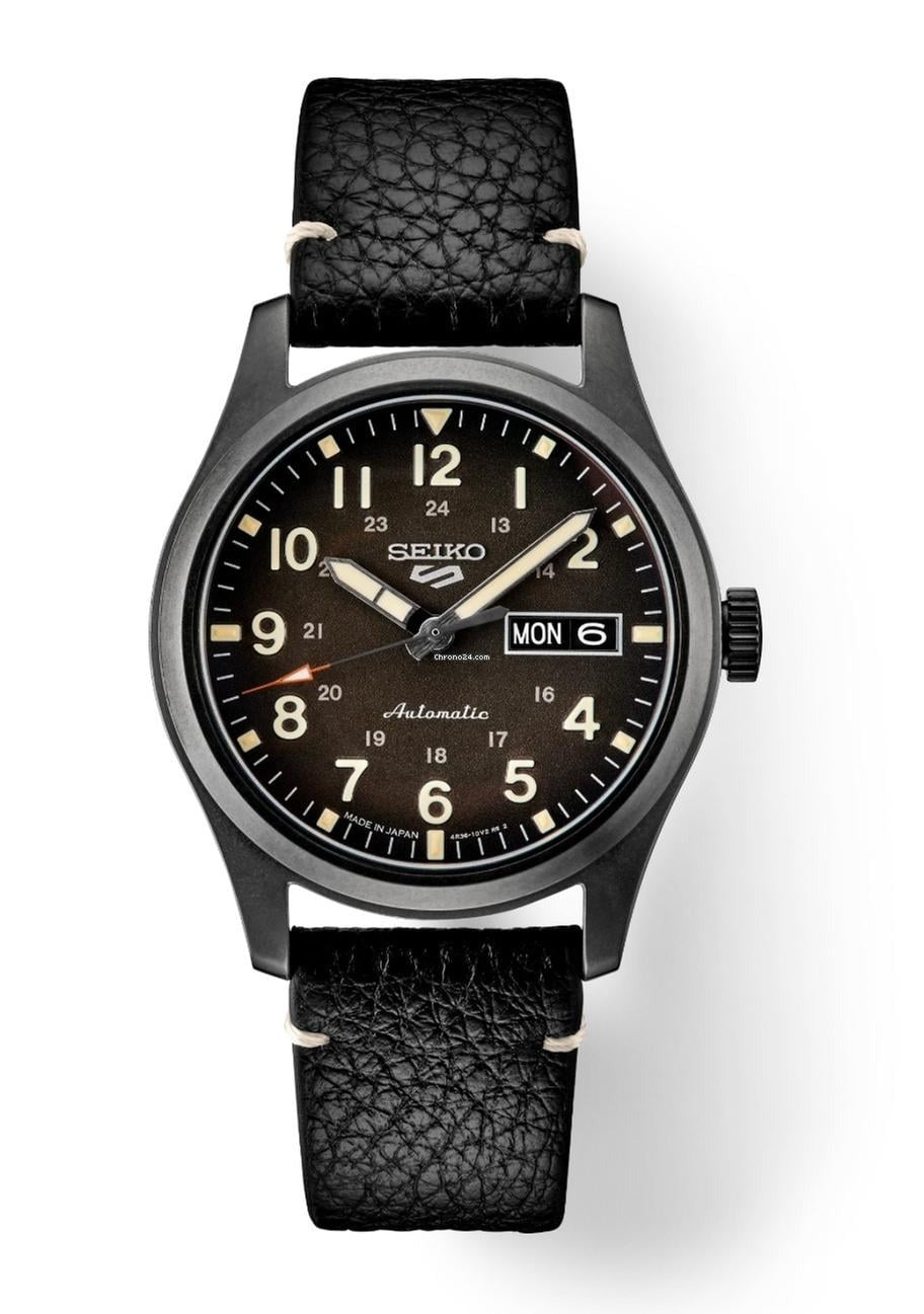 Seiko 5 Sports 39.4 mm Black PVD Steel Day Date Automatic Men's Watch SRPG41K1