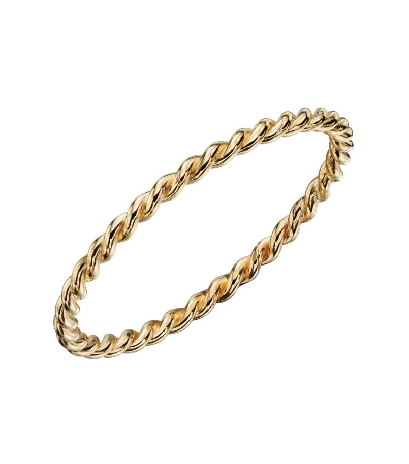 9ct yellow gold twist band ring
