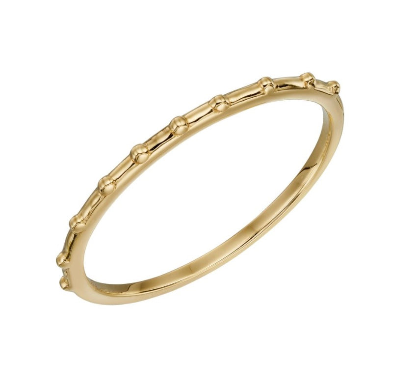 9ct yellow gold bobble ring