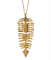 Yellow gold plated silver palm leaf necklace
