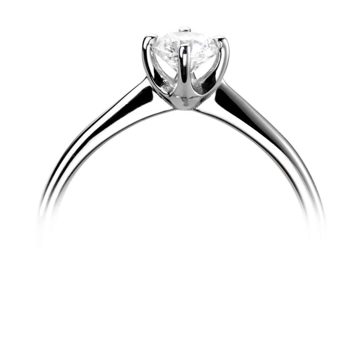 Brilliant round cut 4 claw diamond compass solitaire ring