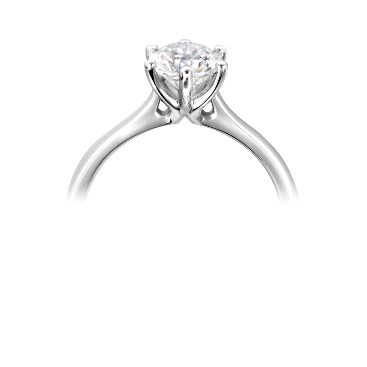 Brilliant round cut 6 claw diamond solitaire ring