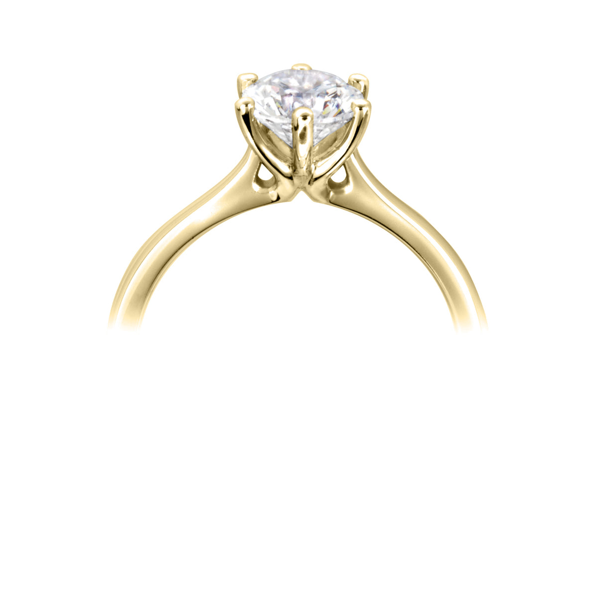 Brilliant round cut 6 claw diamond solitaire ring