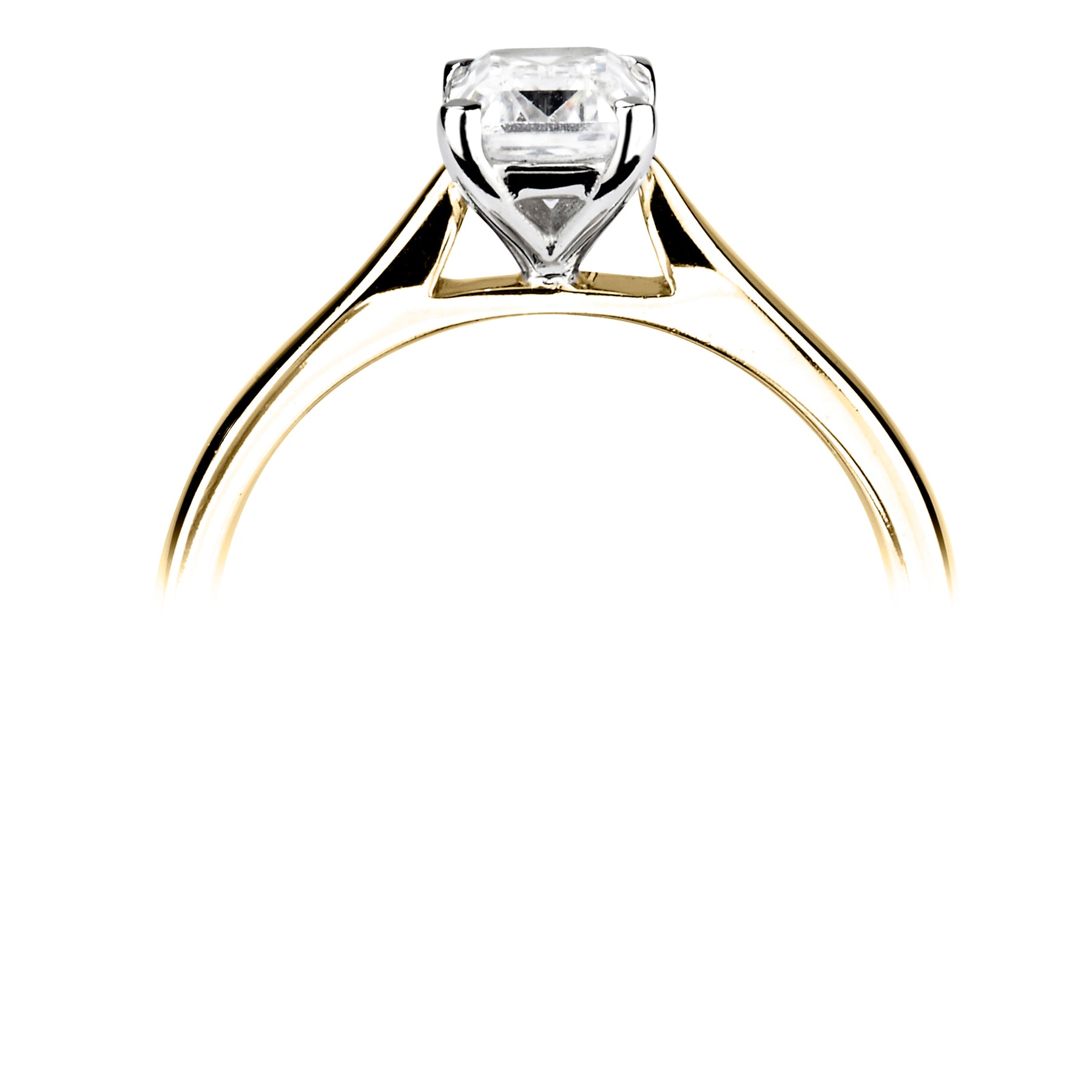 Emerald cut 4 claw diamond ring