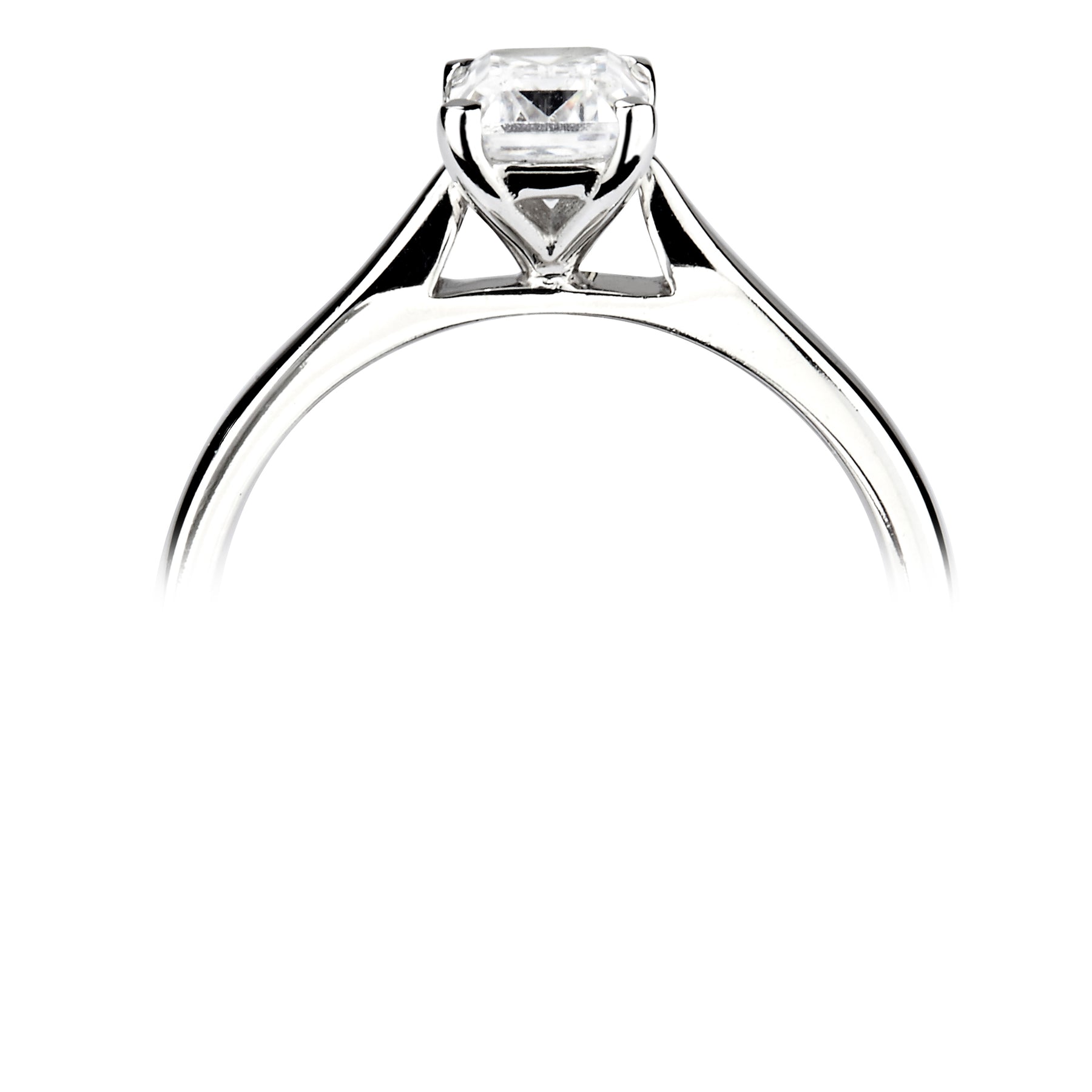 Emerald cut 4 claw diamond ring