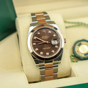 2023 Rolex DATEJUST 41mm Steel & Rose Gold Chocolate Dial 126301