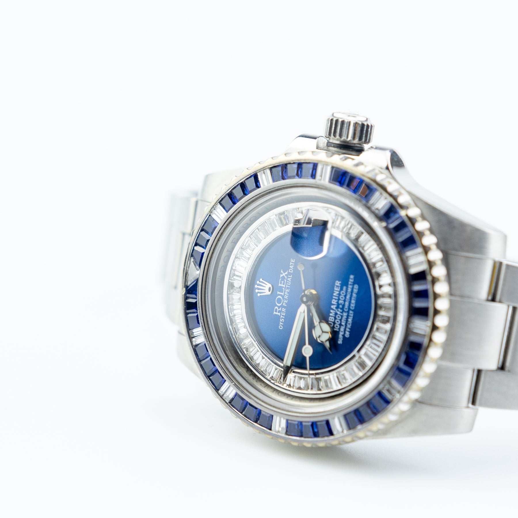 Rolex SUBMARINER blue dial diamond/sapphire dial and bezel