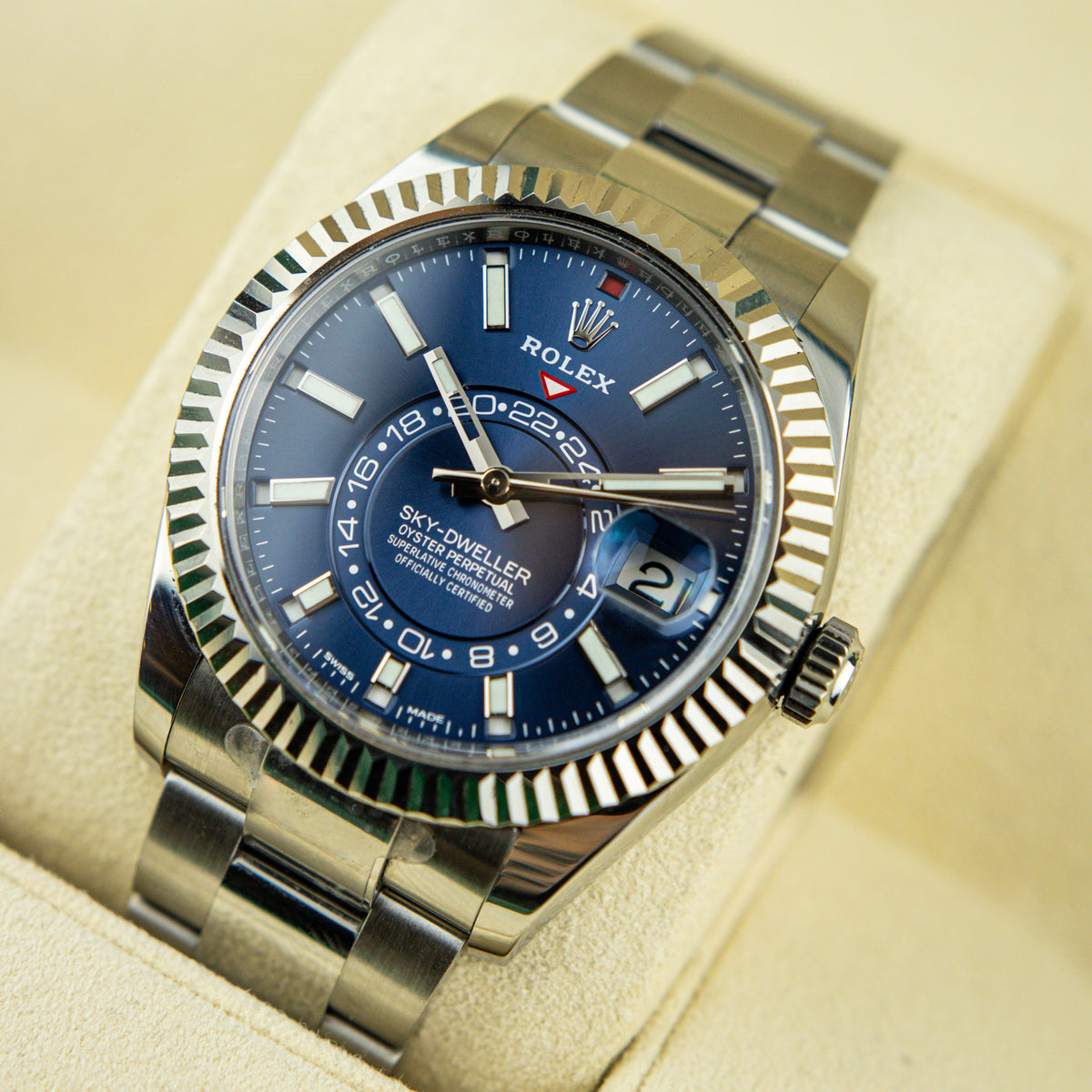 2022 Rolex Sky-Dweller oyster Blue Dial Watch 326934 at RR JEWELLERS YARM
