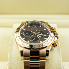 2021 Rolex COSMOGRAPH DAYTONA Rose Gold, Chocolate Dial, 40mm 116505 RR JEWELLERS YARM