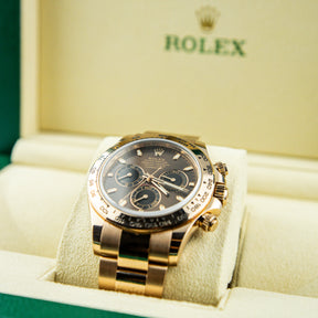 2021 Rolex COSMOGRAPH DAYTONA Rose Gold, Chocolate Dial, 40mm 116505 RR JEWELLERS YARM