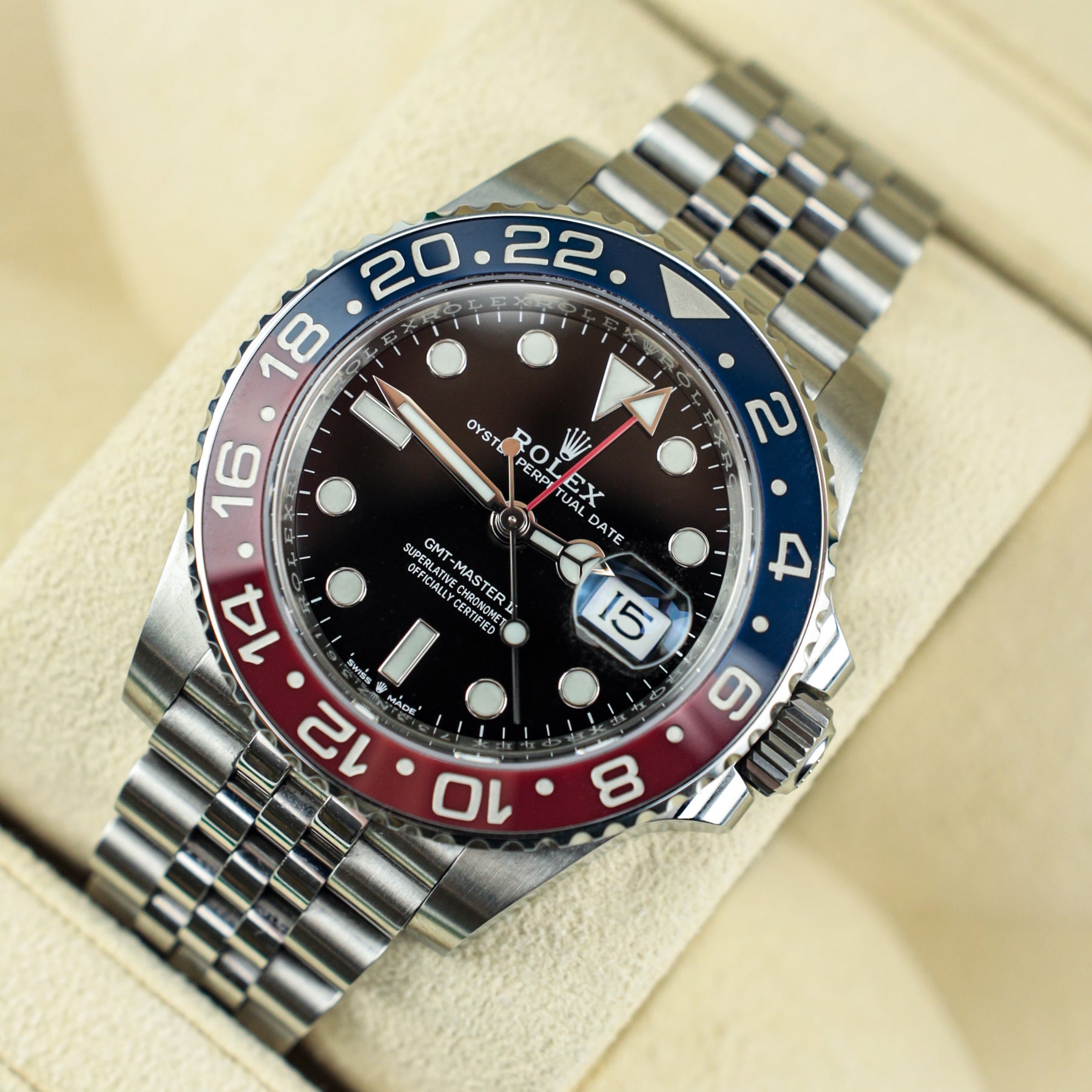 Pre - Owned Worn 2023 Rolex GMT-MASTER II 'Pepsi' 126710BLRO Full set with box & papers available at RR JEWELLERS YARM
