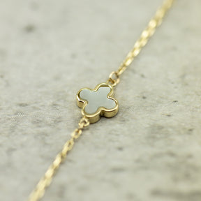 Designer Inspired 9ct Yellow Gold 3 Mother Of Pearl Petal Necklace at RR JEWELLERS