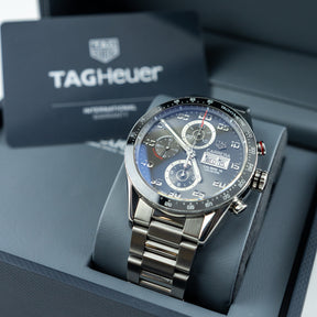2019 TAG Heuer Carrera Calibre 16, Day Date, 43mm, Stainless Steel available at RR Jewellers Yarm UK
