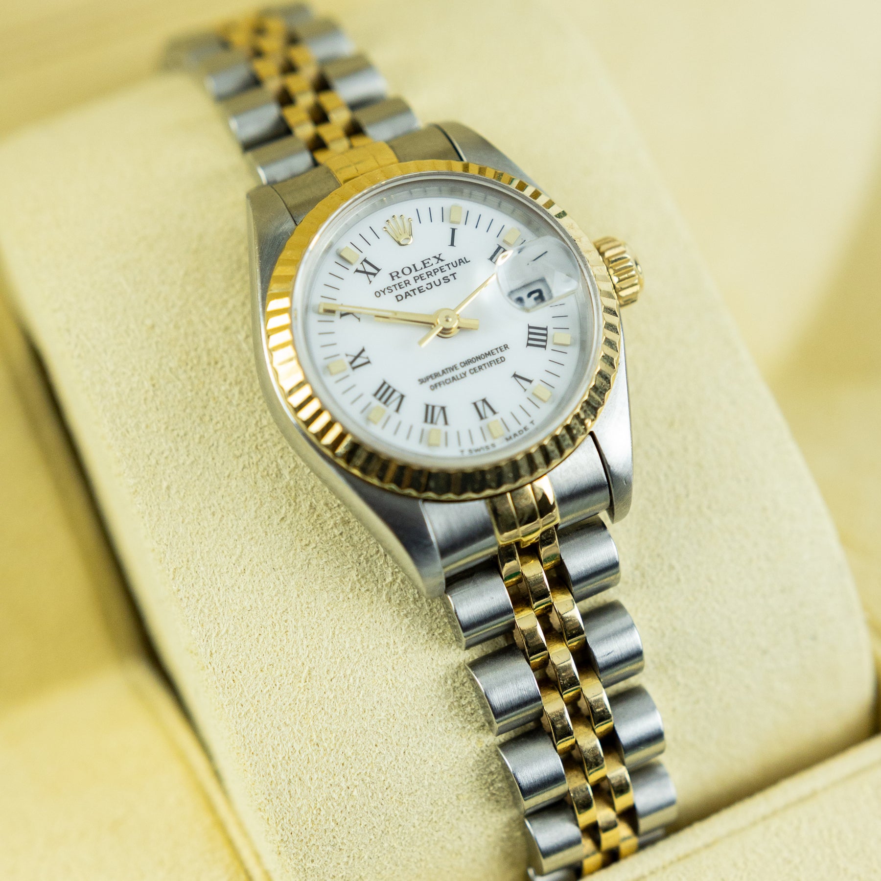 1989 Rolex DATEJUST 26mm Steel & Yellow Gold Fluted Bezel Roman Markers 6917 Available at RR Jewellers Yarm