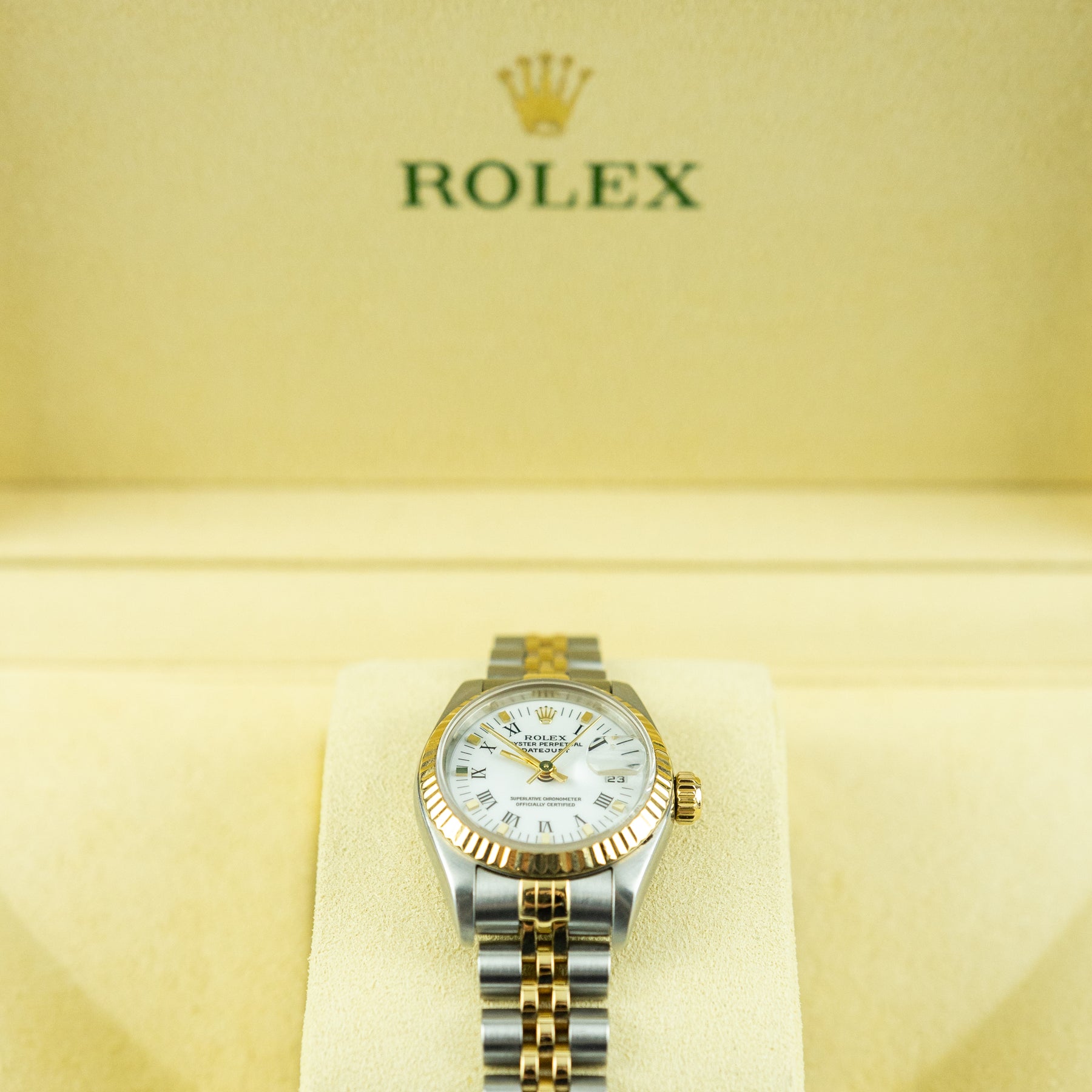 1989 Rolex DATEJUST 26mm Steel & Yellow Gold Fluted Bezel Roman Markers 6917 Available at RR Jewellers Yarm