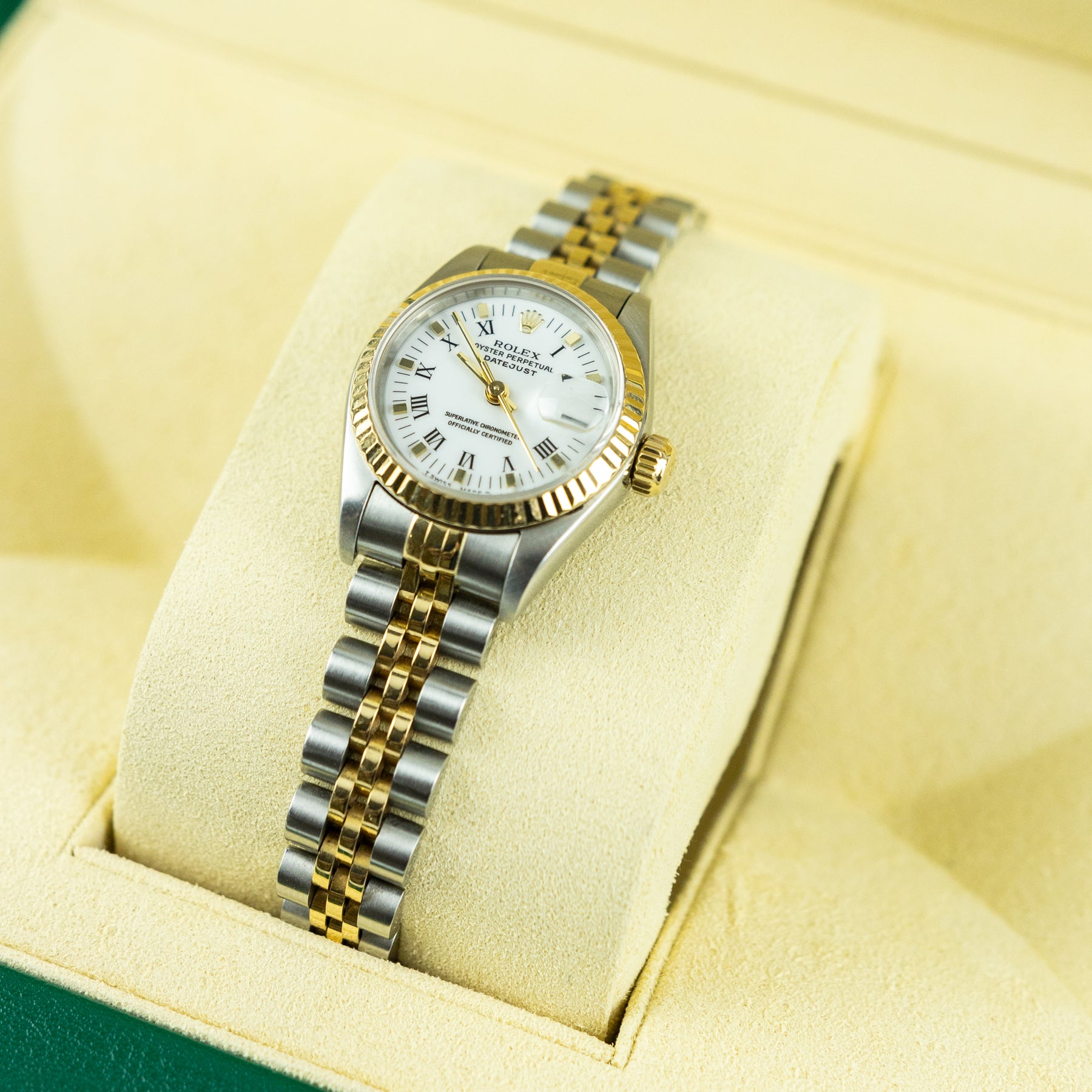 1989 Rolex DATEJUST 26mm Steel & Yellow Gold Fluted Bezel Roman Markers 6917 Available at RR Jewellers Yarm