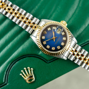 1995 Rolex DATEJUST 26mm Steel & Yellow Gold, Fluted Bezel, Diamond Dot Available At RR Jewellers Yarm 