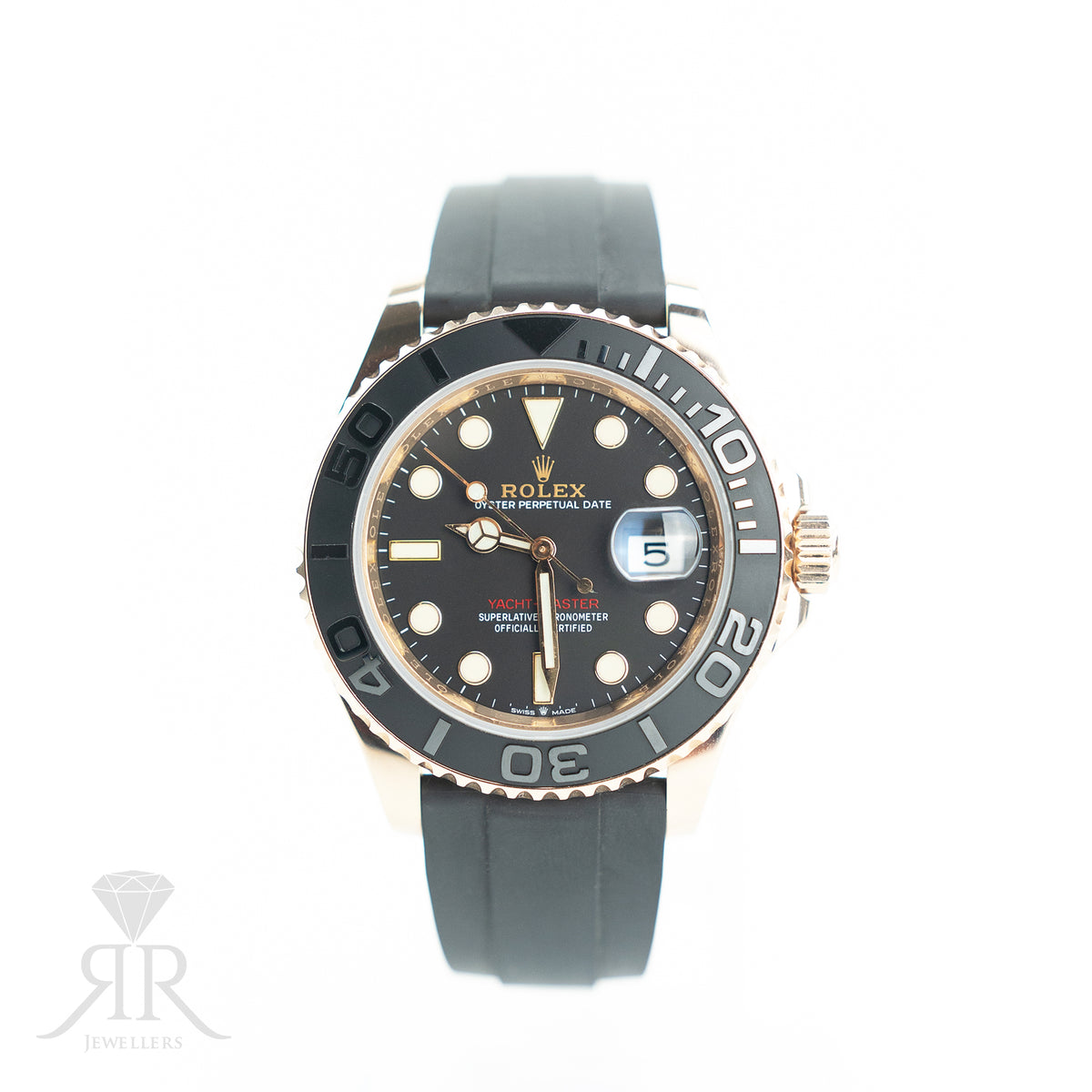 2022 Rolex YACHT-MASTER 18K Everose Gold, Oysterflex, 40mm 116655 available at RR Jewellers Yarm