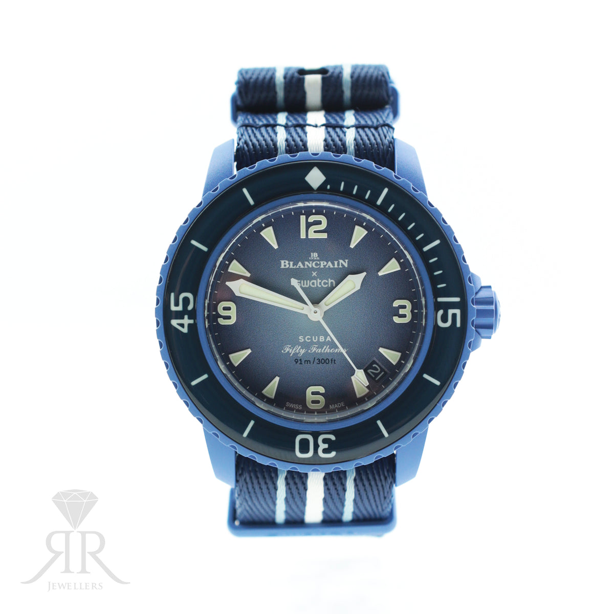 Blancpain X Swatch, Fifty Fathoms, ATLANTIC OCEON AVAILABLE AT RR JEWELLERS 