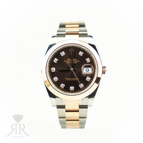 2023 Rolex DATEJUST 41mm Steel & Rose Gold Chocolate Dial 126301