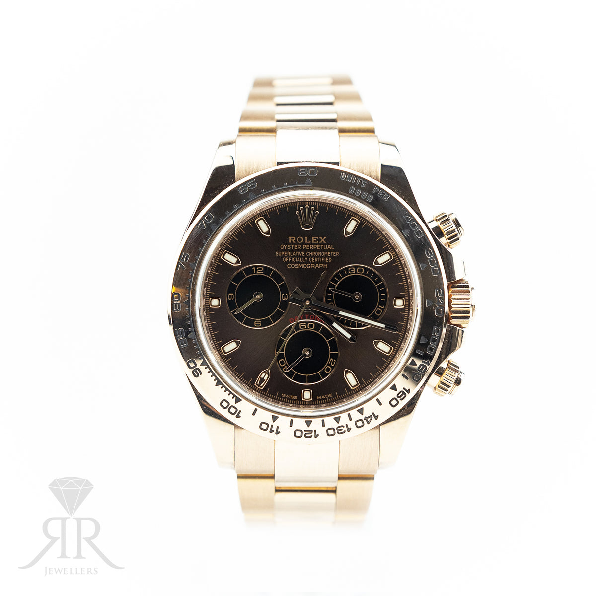 2021 Rolex COSMOGRAPH DAYTONA Rose Gold, Chocolate Dial, 40mm 116505 RR JEWELLERS YARM