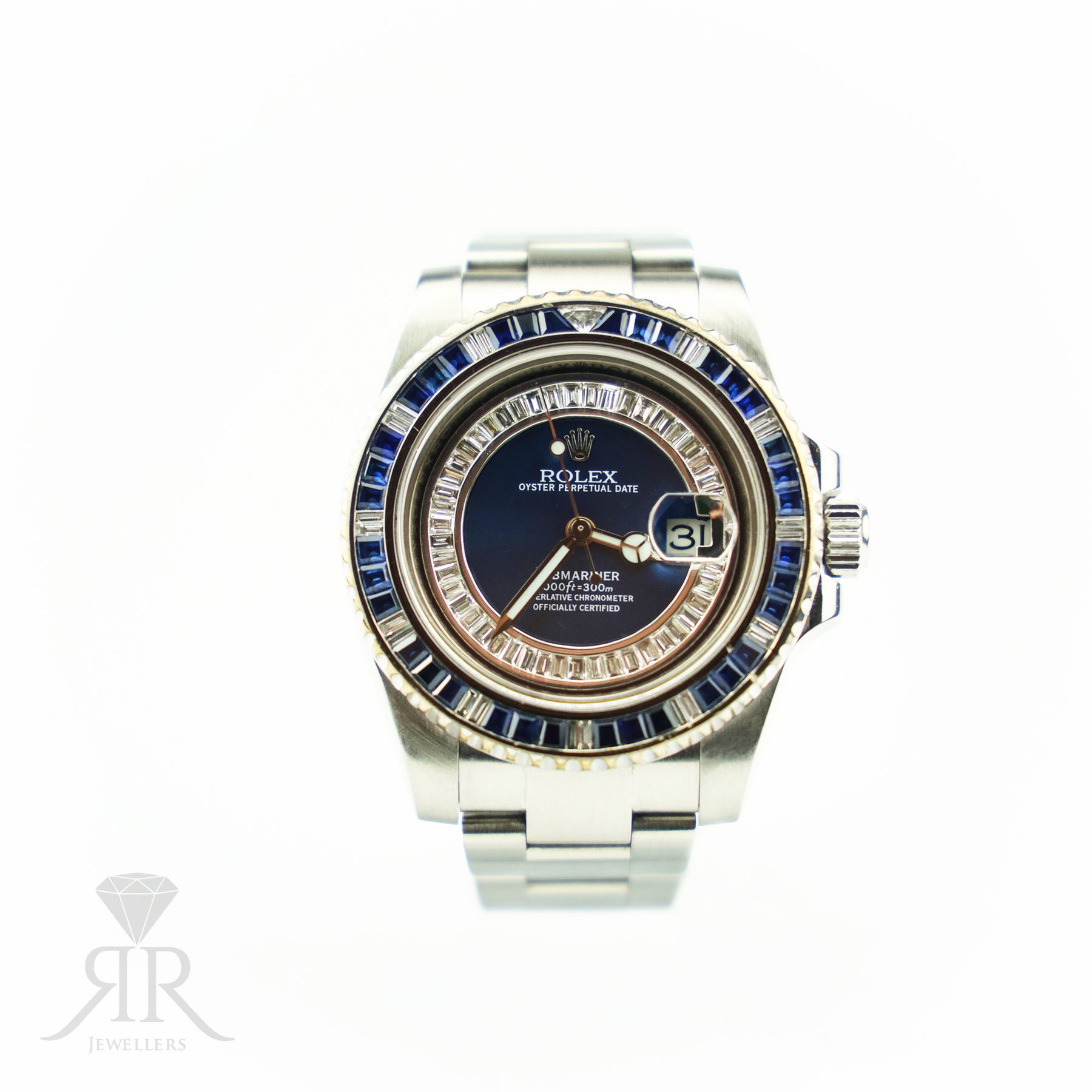 Rolex SUBMARINER blue dial diamond/sapphire dial and bezel
