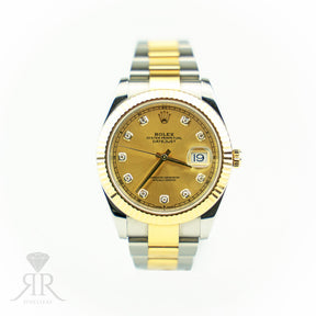 2020 Rolex DATEJUST 41mm Steel & Yellow Gold Fluted Bezel Oyster Strap 126333 RR Jewellers Yarm