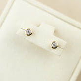 9ct yellow gold round 0.30cttw diamond bezel set stud earrings