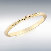 9ct yellow gold slim stacker ring