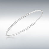 9ct white gold diamond cut stacker bangle