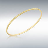 9ct yellow gold diamond cut stacker bangle