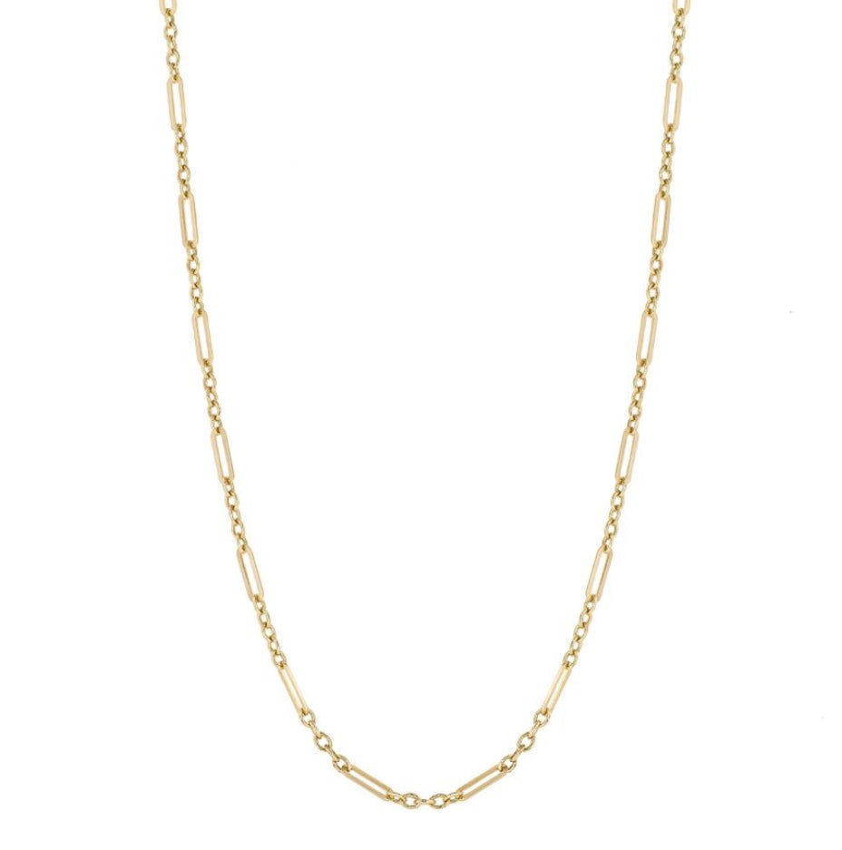 9ct yellow gold mixed length link necklace