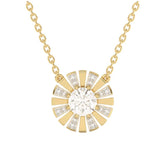 9ct yellow gold white topaz and diamond sunray necklace