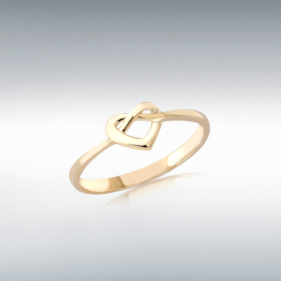 9ct yellow gold infinity heart ring