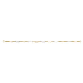 9ct yellow and white gold elongated link bracelet